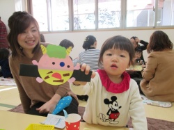 かわいいお面のできあがり。