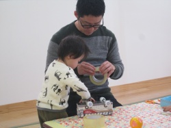 パパにタイヤを付けてもらったら