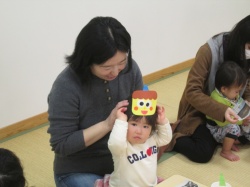 かわいいお面のできあがり。