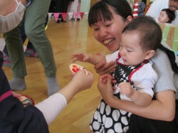 玉入れがんばったから アンパンマンのメダルもらったよ！